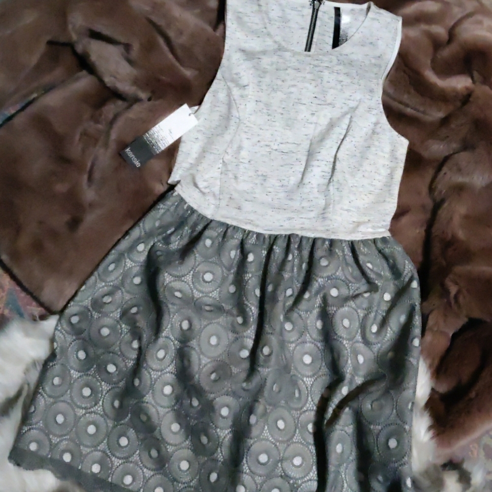 Kenzie Heather gray fit & flare sleeveless dress